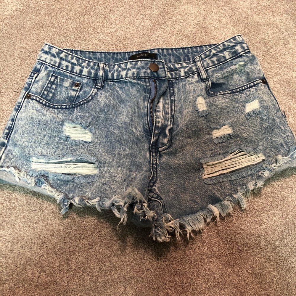 Forever21 acid wash high wasted shorts- size M